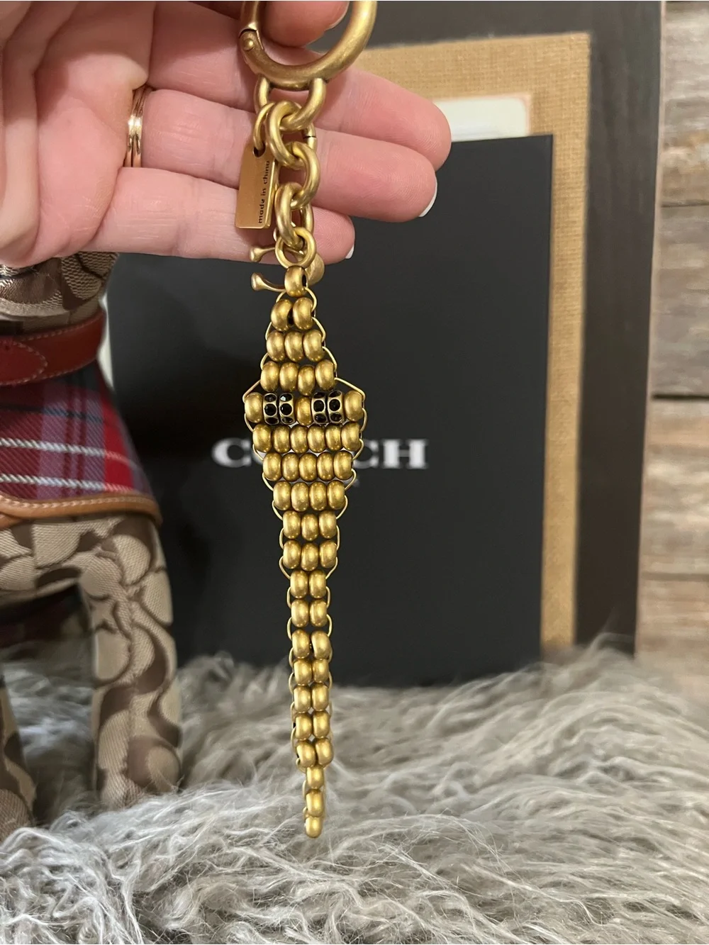 COACH Lunar New Year Beaded Snake Bag Charm
